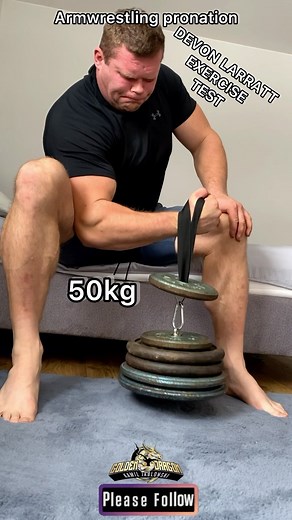 DEVON LARRATT pronation exercise test by Kamil Jablonski🔥 Devon lift that way about 70kg 💪#devonlarratt #armwrestling #champion #training #motivation #reels | Kamil Jablonski