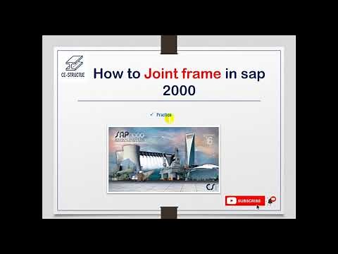 How to Joint frame in Sap 2000 | CE Structure