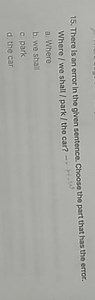 There is an error in the given sentence. Choose the part that h... | Filo