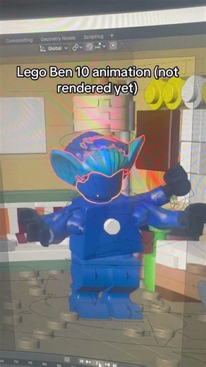 Lego Ben 10 test animation #lego #creativeblender #blenderanimation