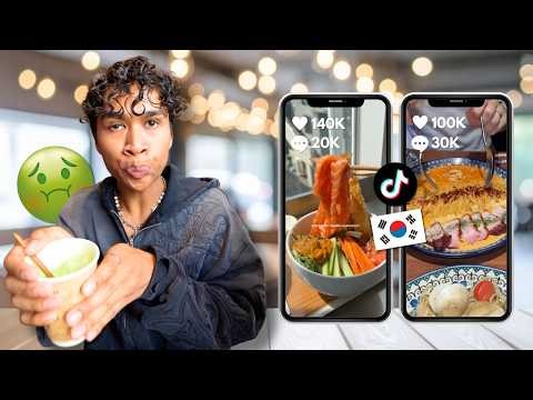 ONLY Eating TikTok Viral Foods in Korea for 24 HRS!