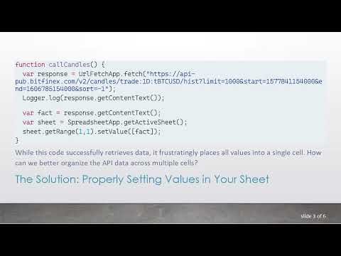 How to Parse API Data into Google Sheets