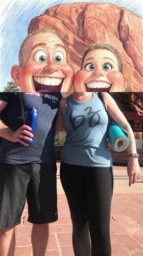Tried an AI caricature filter in CapCut and… wow 😆 This is what happens when you turn a real photo into an AI cartoon version. Honestly kind of obsessed — and slightly terrified. Would you try this? 👀 #redrocks #capcut