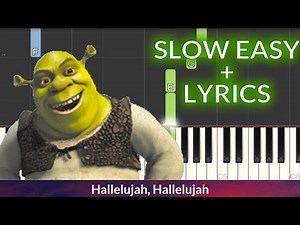Hallelujah - Leonard Cohen SLOW EASY Piano Tutorial + LYRICS