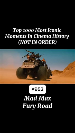 @top1000cinema on Instagram: "Mad Max: Fury Road, directed by George Miller, was released in 2015 and quickly established itself as one of the most visually striking action films of the decade. After more than thirty years since the original trilogy, the film reinvented the franchise with a bold, modern approach while staying true to its dystopian roots. Its intense practical effects, minimal CGI, and relentless pace set a new standard for action cinema. The film stars Tom Hardy as Max Rockatans