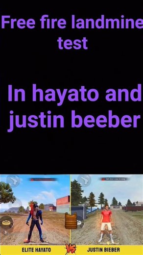 landmine test hayato and Justin Bieber #freefireclipes