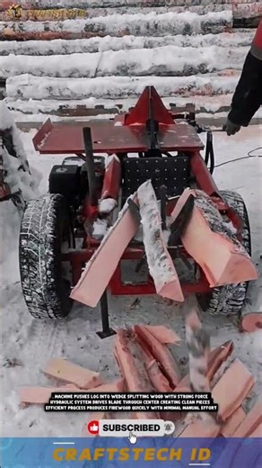 Log Splitter Machine Breaks Firewood Quickly With Powerful Force #machine