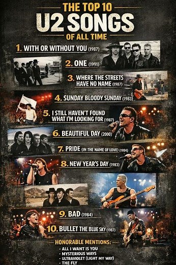 The Top Ten U2 songs of all time
