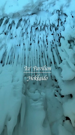 Experience Hokkaido's extreme cold throughout the year! Hokkaido Ice Pavilion When autumn arrives, whether you are admiring the autumn leaves in Sounkyo or visiting Asahikawa for sightseeing, you might as well stop by here! This is Japan's largest Ice Pavilion, where you can experience the world of ice and snow art all year round 🧊🧊 A must-visit place here is the Ice Hall, which maintains a temperature of minus 20 degrees for an extended period. The giant ice pillars formed over a long period 