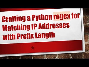 Crafting a Python regex for Matching IP Addresses with Prefix Length