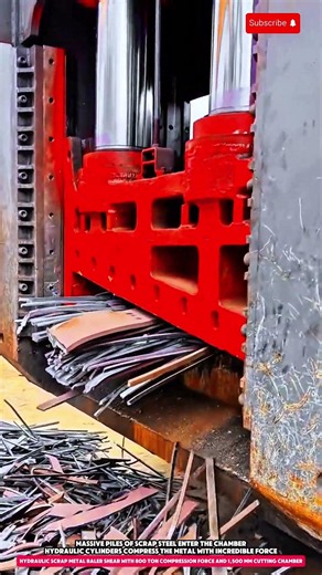 Hydraulic Scrap Metal Baler Shear with 800 Ton Compression Force and 1,500 mm Cutting Chamber