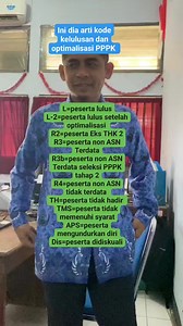Contoh kode hasil pengumuman: R4/L = Lulus penuh waktu R4/L-2 = Lulus penuh waktu optimalisasi #idubarfansyah #reels #pppk #pengunuman #kelulusan #asn | Idub Arfansyah