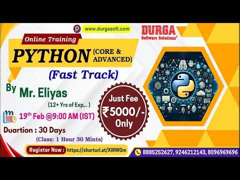 PYTHON (CORE & ADVANCED) (Fast Track) Online Training @ DURGASOFT