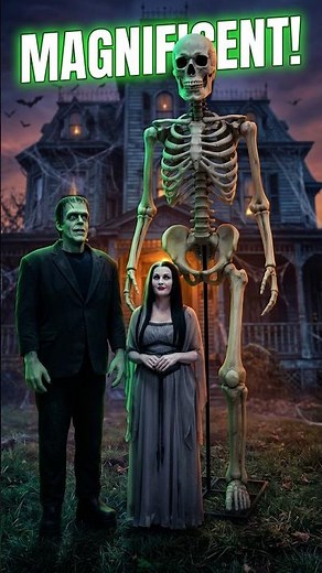 Herman and Lilly Munster buy the 12 foot skeleton from Home Depot