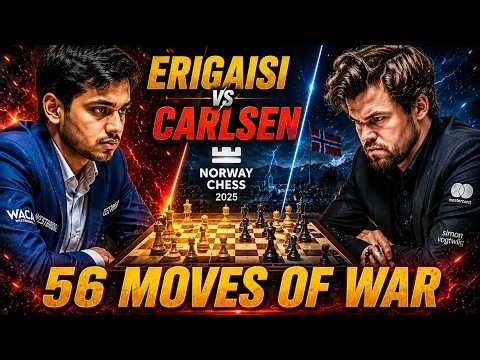 How Arjun Erigaisi FOUGHT Magnus Carlsen for 56 Moves | Norway Chess 2025