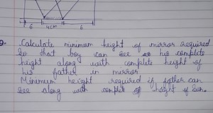 9. Calculate minimum height of mirror required so that boy can ... | Filo