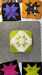 And now the Sawtooth Stars Variation blocks are done and I’m all done with May’s tasks. #spookysampler #patternsbypammiejane #quiltingwithfriends | Rose City Originals