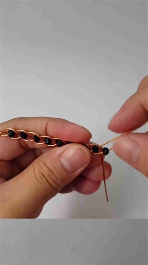 Handmade ring with beads - 3 strand braid ring from copper wire #diy #shorts #trending #handmade