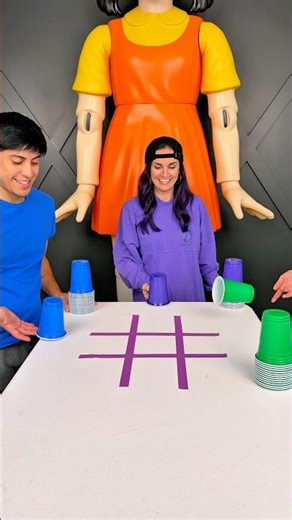 Triple Tic Tac Toe Cup Flip Battle!