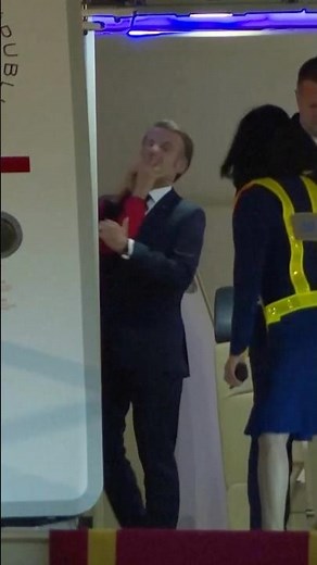 France’s Macron Shoved in Face by Wife on Plane