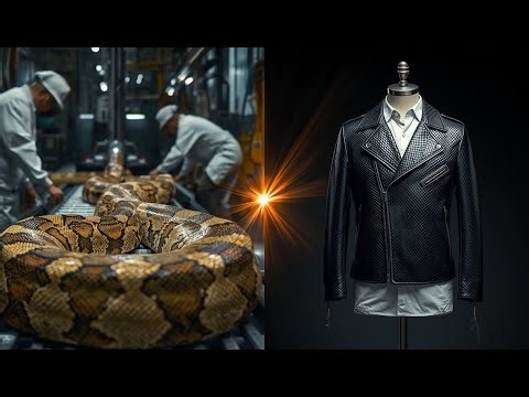 How Python Leather Jackets Are Made | Full Exotic Skin Processing Factory Tour