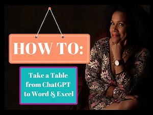 Copy a table from Chat GPT to Word and Excel