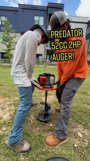 The Predator 52cc 2HP Auger From @Harbor Freight Making Our Job Easier #masteringmayhem #predator #harborfreight #harborfreighttools #auger #contractor #landscaping #installations #howto #diy #gaspowered @BRUNT