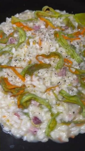 #risotto fiori di zucca e pancetta