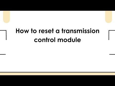 How to reset a transmission control module
