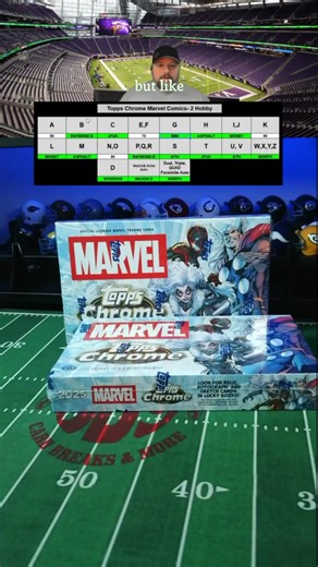 2 Box Marvel Comics Letter Break- Topps Chrome- Trading Card Only Break