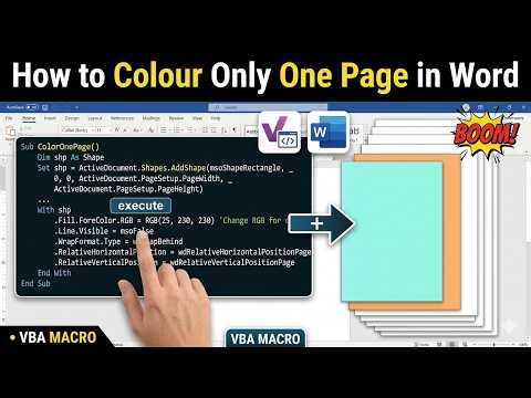 How to Colour Only One Page in Word | Change Background Color for a Single Page in MS Word