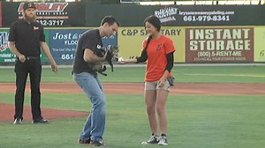 Hero Cat Throws Out First Pitch at Baseball Game