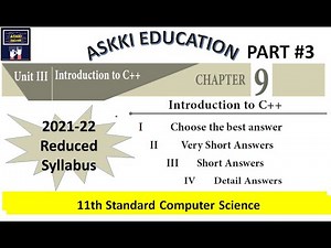 💥 11th Computer Science Chapter 9 Introduction to C++ - Book Back Answers English Medium 2021-22