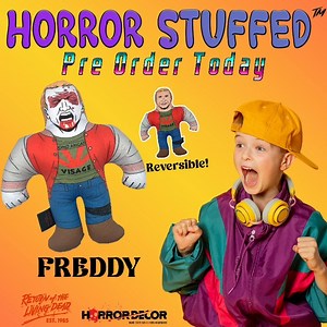If you can't love me at my zombie Freddy, do you deserve me at my recently employed Freddy? Reservible Freddy available for PRE-ORDER now from returnofthelivingdead.com. Collect Freddy, plus Tarman and Split Dog to make your fall truly Horror Stuffed! #morebrains | The Return of the Living Dead Movie