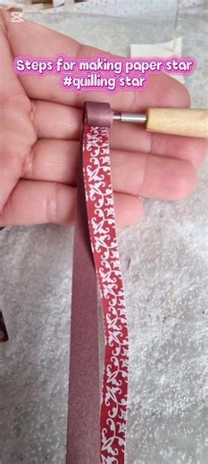 Steps for making paper /quilling star. you can use colored paper, newspapers or quilling strips.