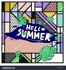 Trendy Vector Summer Cards Illustration Line Stock Vector (Royalty Free) 583945798 | Shutterstock