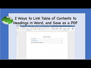 2 Ways to Link Table of Contents to Headings in Word, and Save As a PDF