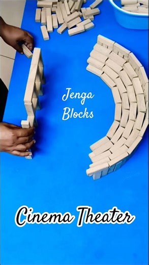 Turning Jenga Blocks into a Movie Theater! 🎥 #shorts #jenga #cinematheater