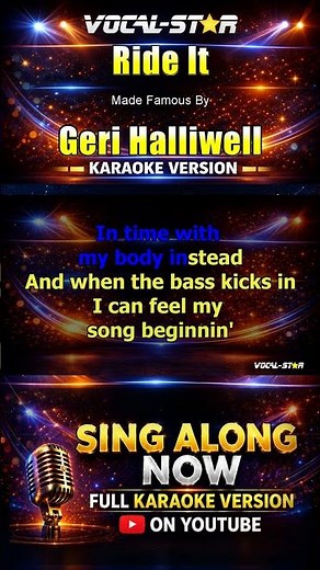 Geri Halliwell - Ride It (Karaoke Studio Version) Lyrics On Screen #singalong #karaoke #vocalstar