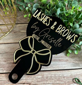 Lash and Brow Mirror Photo Prop, Personalized Lash Tech Sign, Social Media Aesthetician Photo Prop, Coquette Photo Prop Sign MUA Prop Paddle - Etsy