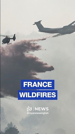 Firefighting aircraft battle wildfires in southern France