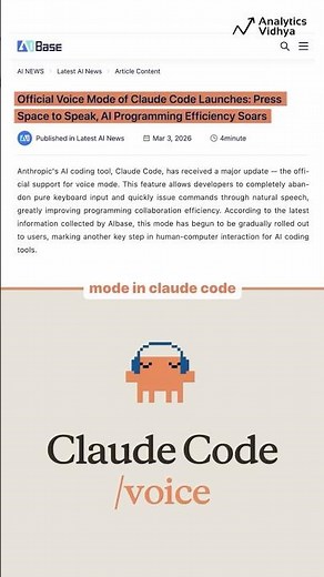 You Can Now Talk to Your Code 🎤 Claude Code Voice Mode Explained