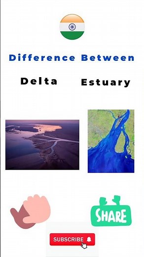 difference between delta and estuary #upsc #teacher #ssc