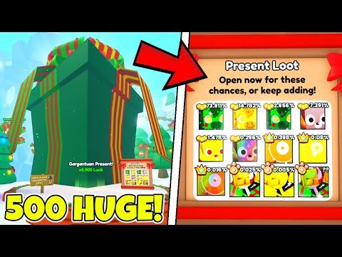 WRZUCIŁEM 500 HUGE ŻEBY ZDOBYĆ GARGANTUANA Z ŚWIĄTECZNEGO PREZENTU W PET SIMULATOR 99! Roblox