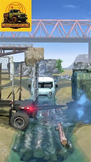 Twin Trucks Face a Multi-Terrain Survival Run! 🚛💥 #mudrunner #beamngdrive #trucktowing #gaming #fyp