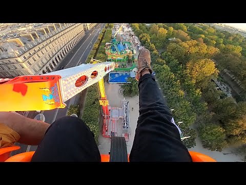 BOOSTER MAXX - Fly to 60m high - Fun Fair Tuileries 2020 of Paris - Pov On Ride !