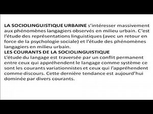 La sociolinguistique : Etudes françaises