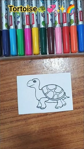How to draw Tortoise🐢💞🌈#Shorts#Tortoisedrawing😱#drawingtutorials#easyartforkids #Satisfying#viralart