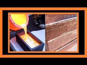 BEAUTIFUL COPPER MELTING AND CASTING WITH A MELTING FURNACE AT HOME IN THE BACKYARD