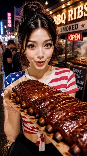 I Tried American BBQ Ribs 🇺🇸🔥 #shorts